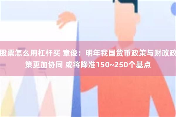 股票怎么用杠杆买 章俊：明年我国货币政策与财政政策更加协同 或将降准150~250个基点