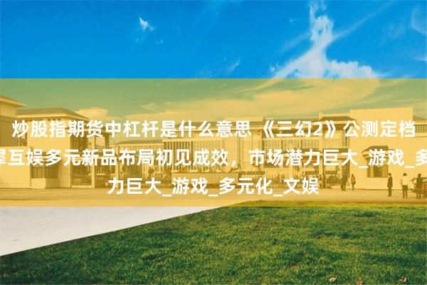 炒股指期货中杠杆是什么意思 《三幻2》公测定档5.16，灵犀互娱多元新品布局初见成效，市场潜力巨大_游戏_多元化_文娱
