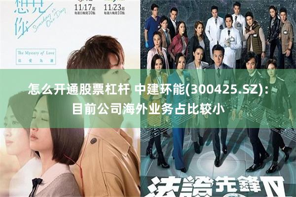 怎么开通股票杠杆 中建环能(300425.SZ)：目前公司海外业务占比较小