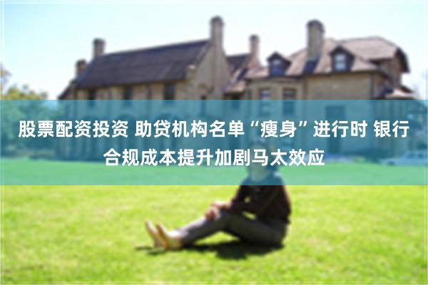股票配资投资 助贷机构名单“瘦身”进行时 银行合规成本提升加剧马太效应