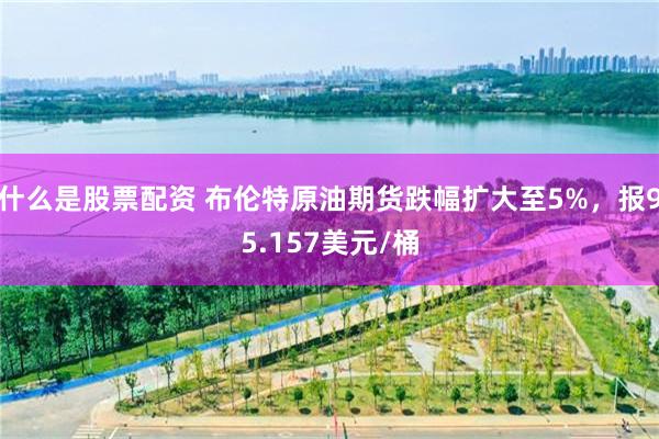 什么是股票配资 布伦特原油期货跌幅扩大至5%，报95.157美元/桶
