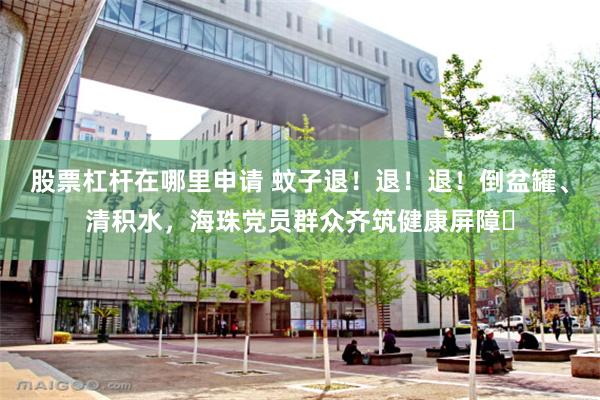 股票杠杆在哪里申请 蚊子退！退！退！倒盆罐、清积水，海珠党员群众齐筑健康屏障​