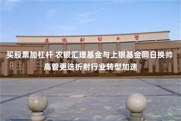 买股票加杠杆 农银汇理基金与上银基金同日换帅 高管更迭折射行业转型加速