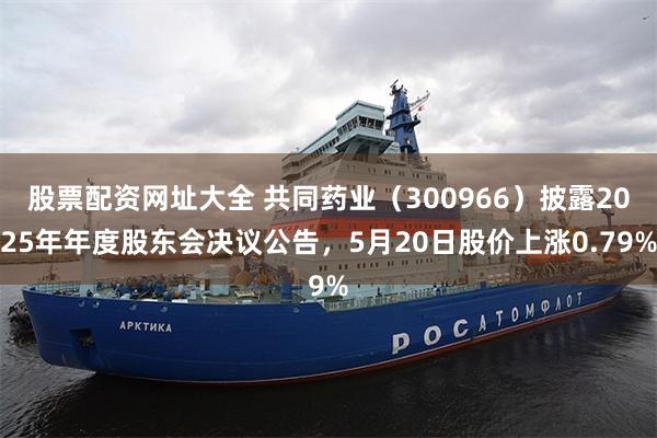 股票配资网址大全 共同药业（300966）披露2025年年度股东会决议公告，5月20日股价上涨0.79%