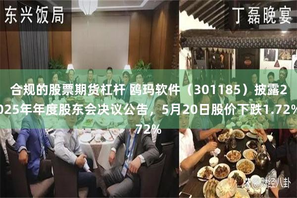 合规的股票期货杠杆 鸥玛软件（301185）披露2025年年度股东会决议公告，5月20日股价下跌1.72%