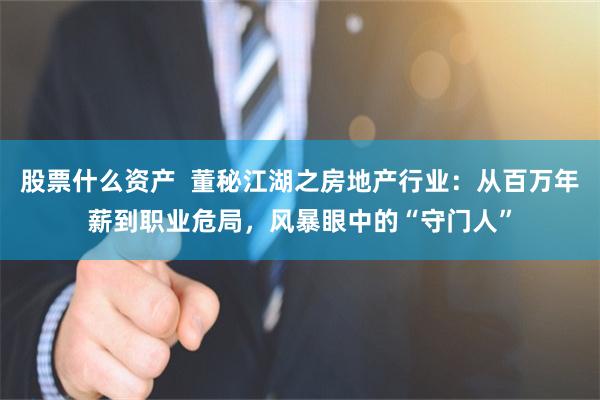 股票什么资产  董秘江湖之房地产行业：从百万年薪到职业危局，风暴眼中的“守门人”