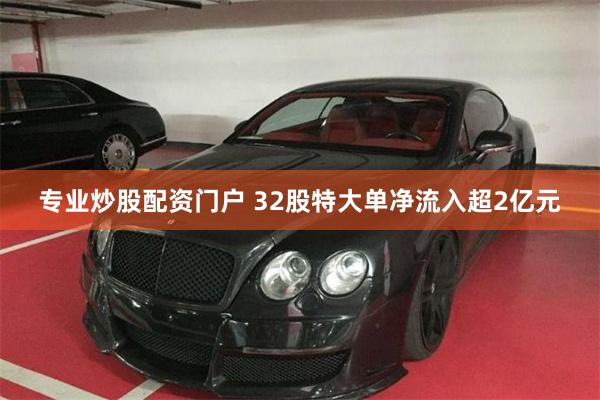 专业炒股配资门户 32股特大单净流入超2亿元