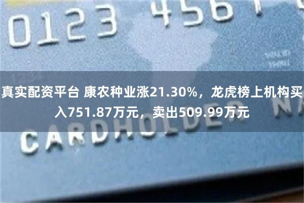 真实配资平台 康农种业涨21.30%，龙虎榜上机构买入751.87万元，卖出509.99万元