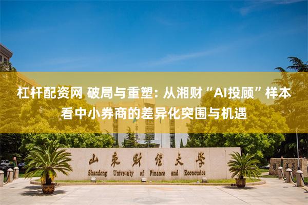 杠杆配资网 破局与重塑: 从湘财“AI投顾”样本看中小券商的差异化突围与机遇