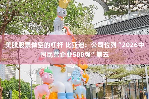 美股股票做空的杠杆 比亚迪：公司位列“2026中国民营企业500强”第五