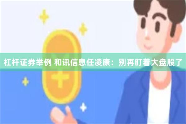 杠杆证券举例 和讯信息任凌康：别再盯着大盘股了