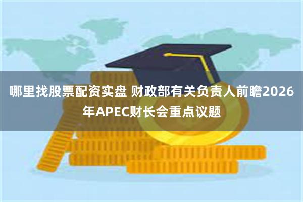 哪里找股票配资实盘 财政部有关负责人前瞻2026年APEC财长会重点议题