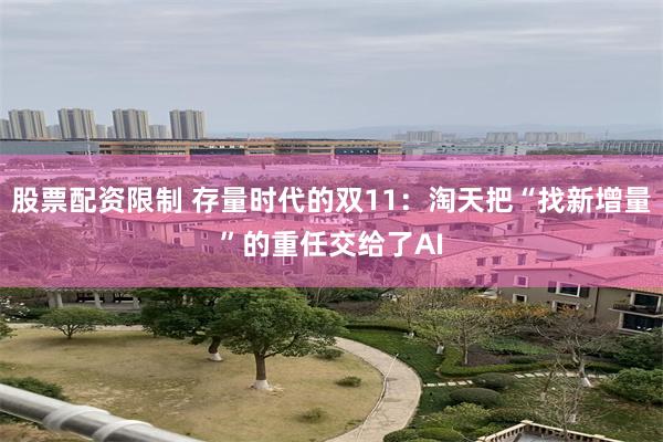 股票配资限制 存量时代的双11:淘天把“找新增量”的重任交给了AI