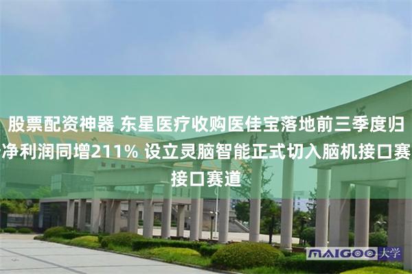 股票配资神器 东星医疗收购医佳宝落地前三季度归母净利润同增211% 设立灵脑智能正式切入脑机接口赛道